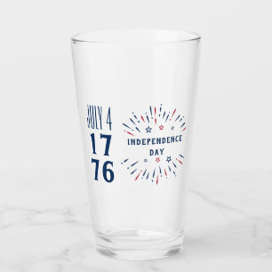 July 4 1776 America Fireworks USA Independence Day Glass