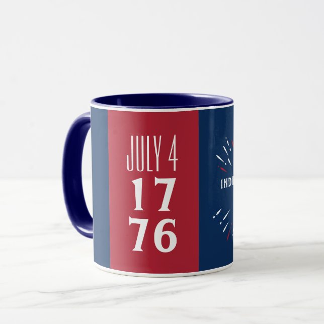 July 4 1776 America USA Independence Day Fireworks Mug (Front Left)