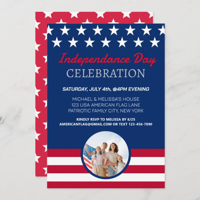 July 4 America Independence Day Celebration Party Invitation (Front/Back)