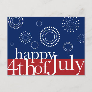 July 4 Independence Day Fireworks Postcard