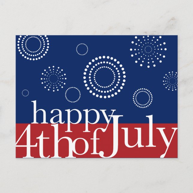 July 4 Independence Day Fireworks Postcard (Front)