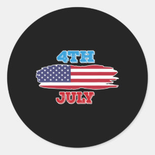 July 4 Shirt Fourth Of July American Flag For Men Classic Round Sticker