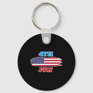 July 4 Shirt Fourth Of July American Flag For Men Key Ring