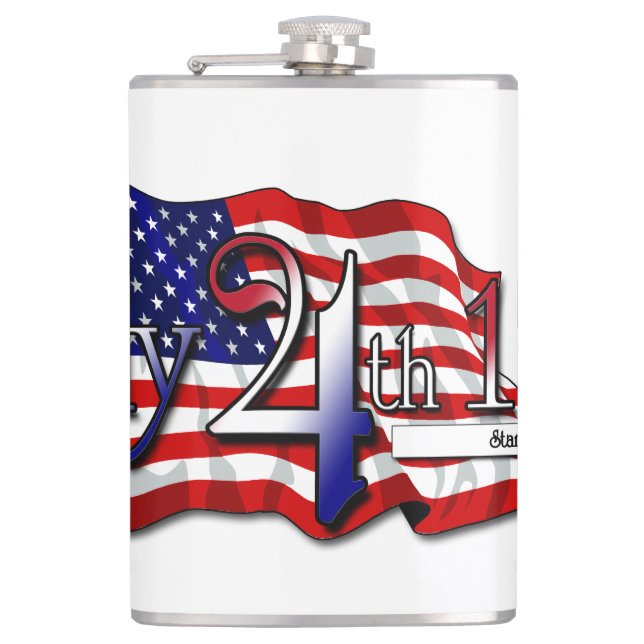July 4th 1776 Stars & Stripes Hip Flask (Front)
