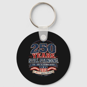 July 4th Aamerica Turns 250 Vintage Patriotic Key Ring