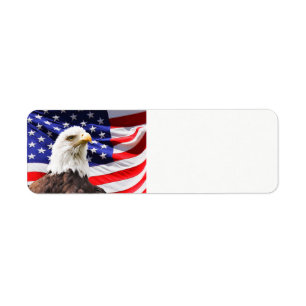 July 4th American Flag and Eagle Return Address Label