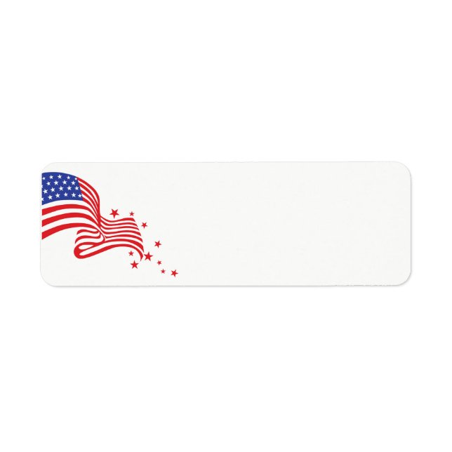 July 4th American Flag and star Return Address Label (Front)
