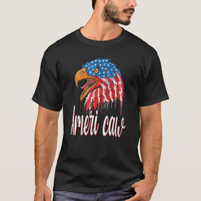 July 4th American Flag Usa Patriotic Eagle Ameri C T-Shirt (Front)