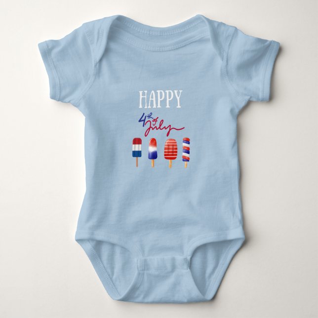 July 4th baby  baby bodysuit (Front)