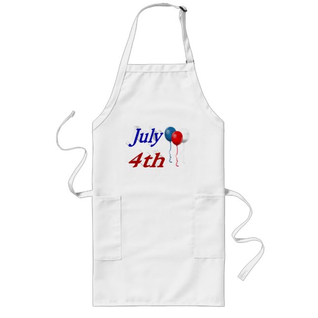 July 4th Balloons Long Apron (Front)