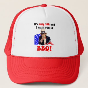 July 4th barbecue trucker hat