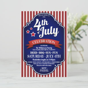 July 4th BBQ Party Invitations