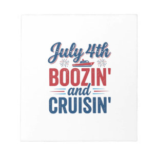 July 4th Boozin And Cruisin Vintage Boat Shirt_1 Notepad