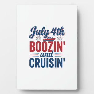 July 4th Boozin And Cruisin Vintage Boat Shirt_1 Plaque
