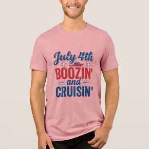 July 4th Boozin And Cruisin Vintage Boat Shirt_1 Tri-Blend Shirt