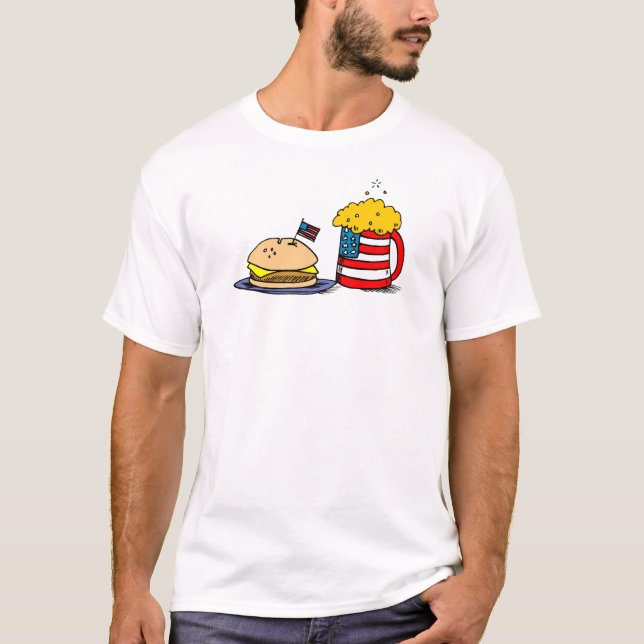 July 4th Burger & Beer T-Shirt (Front)