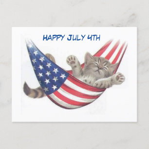 July 4th Cat Holiday Postcard