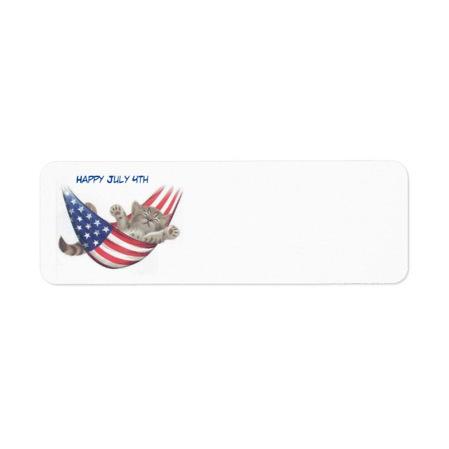 July 4th Cat Return Address Label (Front)