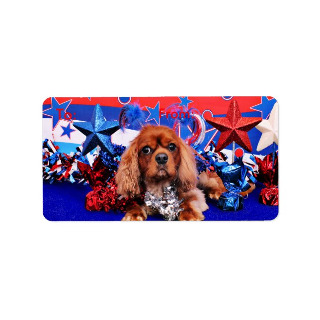 July 4th - Cavalier King Charles Spaniel - Cooper Label (Front)