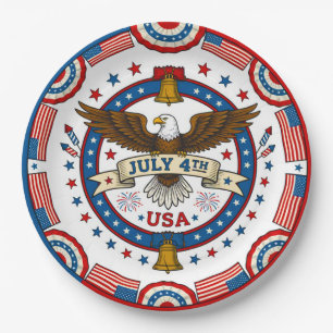 July 4th Celebration Paper Plate