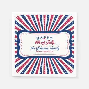 July 4th Custom American Family Summer BBQ Party Napkin