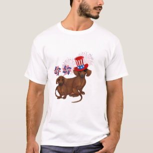 July 4th Dachshund Patriotic T-Shirt