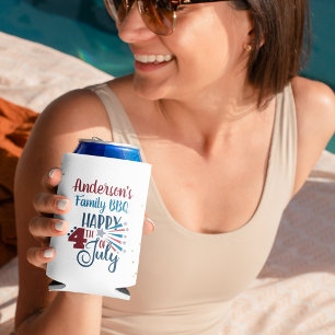 July 4th Family Picnic Backyard BBQ Can Cooler