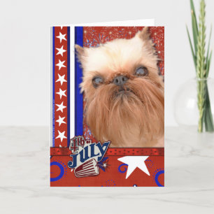 July 4th Firecracker - Brussels Griffon Card