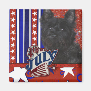 July 4th Firecracker - Cairn Terrier Dark - Rosco Magnet