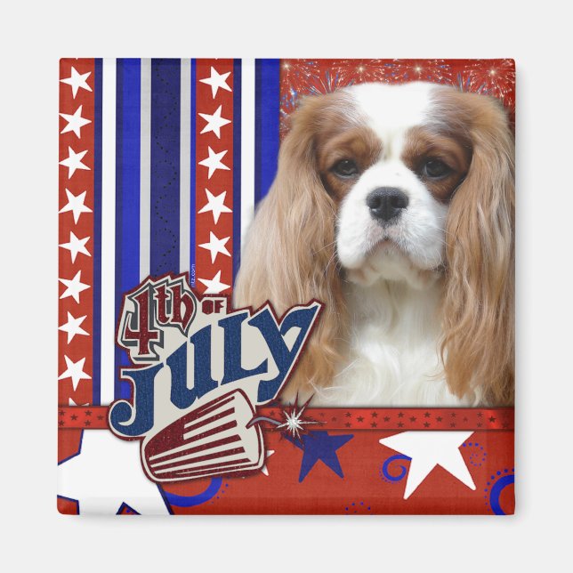 July 4th Firecracker - Cavalier - Blenheim Magnet (Front)