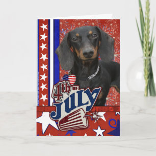 July 4th Firecracker - Dachshund Card