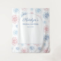 July 4th Fireworks Bridal Shower Photo Backdrop