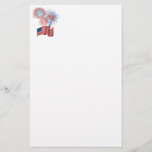 July 4th fireworks stationery (Front)
