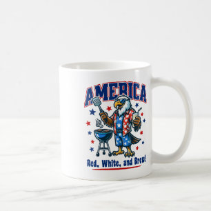 July 4th Fun American Patriotic Cartoon Usa Bbq De Coffee Mug