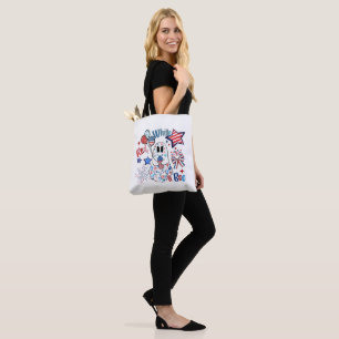 July 4th Ghost Red White Boo Patriotic Halloween Tote Bag