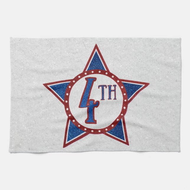 July 4th Glitter Tea Towel (Horizontal)