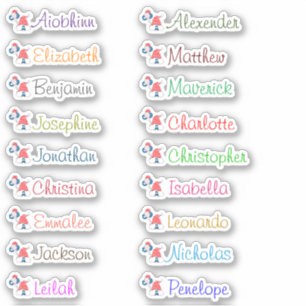 July 4th Gnome Custom Multiple Names Stickers