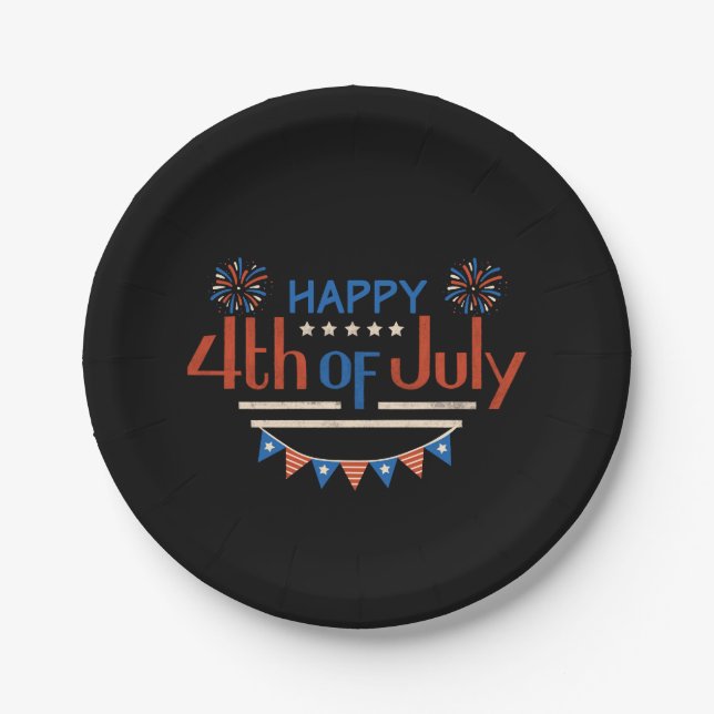 July 4th Independance Day Paper Plates (Front)