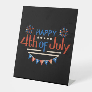 July 4th Independance Day Pedestal Sign