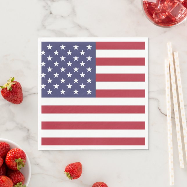 July 4th Independence Day American Flag Napkin (Insitu)