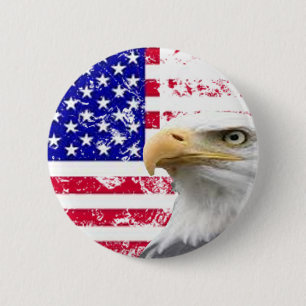 july 4th Independence day bald eagle american flag 6 Cm Round Badge