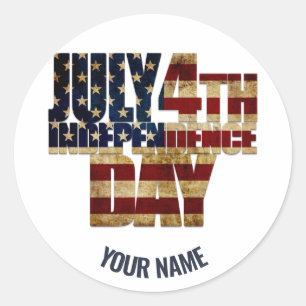 July 4th Independence Day Classic Round Sticker