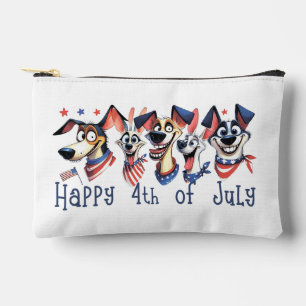 July 4th. Independence Day. Funny Dogs Accessory Pouch