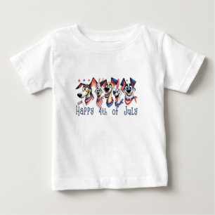 July 4th. Independence Day. Funny Dogs Baby T-Shirt