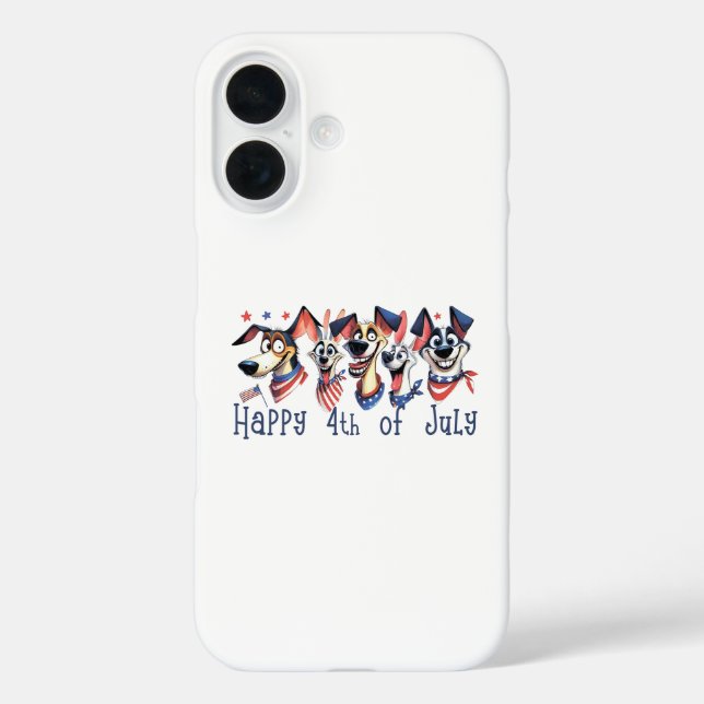 July 4th. Independence Day. Funny Dogs Case-Mate iPhone Case (Back)