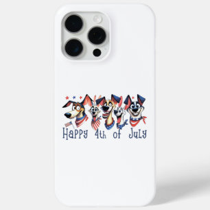July 4th. Independence Day. Funny Dogs iPhone 15 Pro Max Case