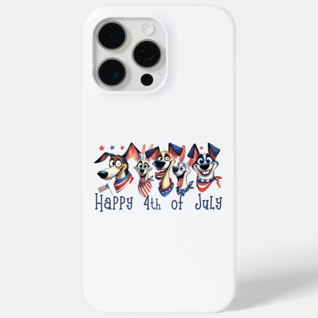 July 4th. Independence Day. Funny Dogs Case-Mate iPhone Case (Back)