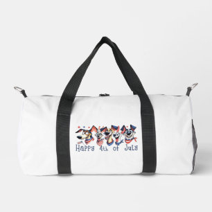 July 4th. Independence Day. Funny Dogs Duffle Bag