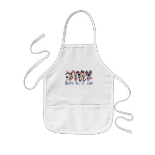July 4th. Independence Day. Funny Dogs Kids Apron