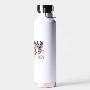 July 4th. Independence Day. Funny Dogs Water Bottle